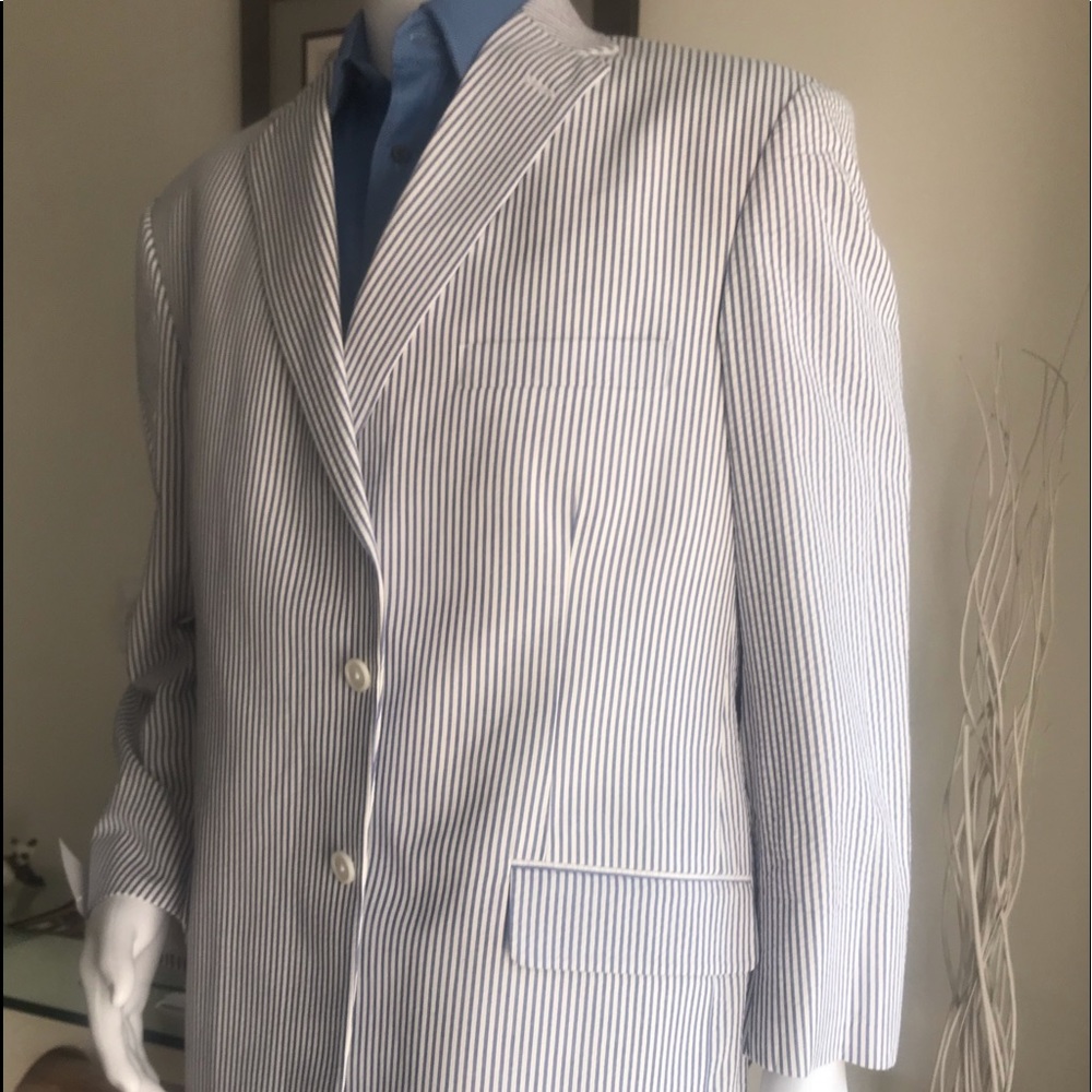 New Tom James Shearsucker Custom Made Sport Coat
